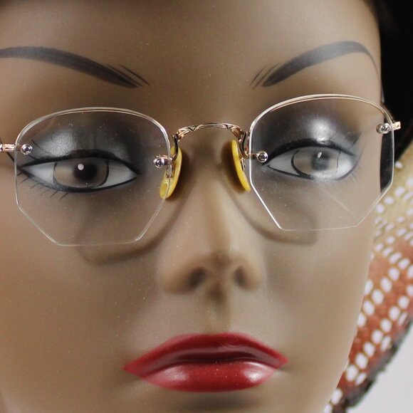 Shuron Antique 1930 Circa Gold Filled Filigree Art Noveau Wire Octagon E… - Picture 3 of 7